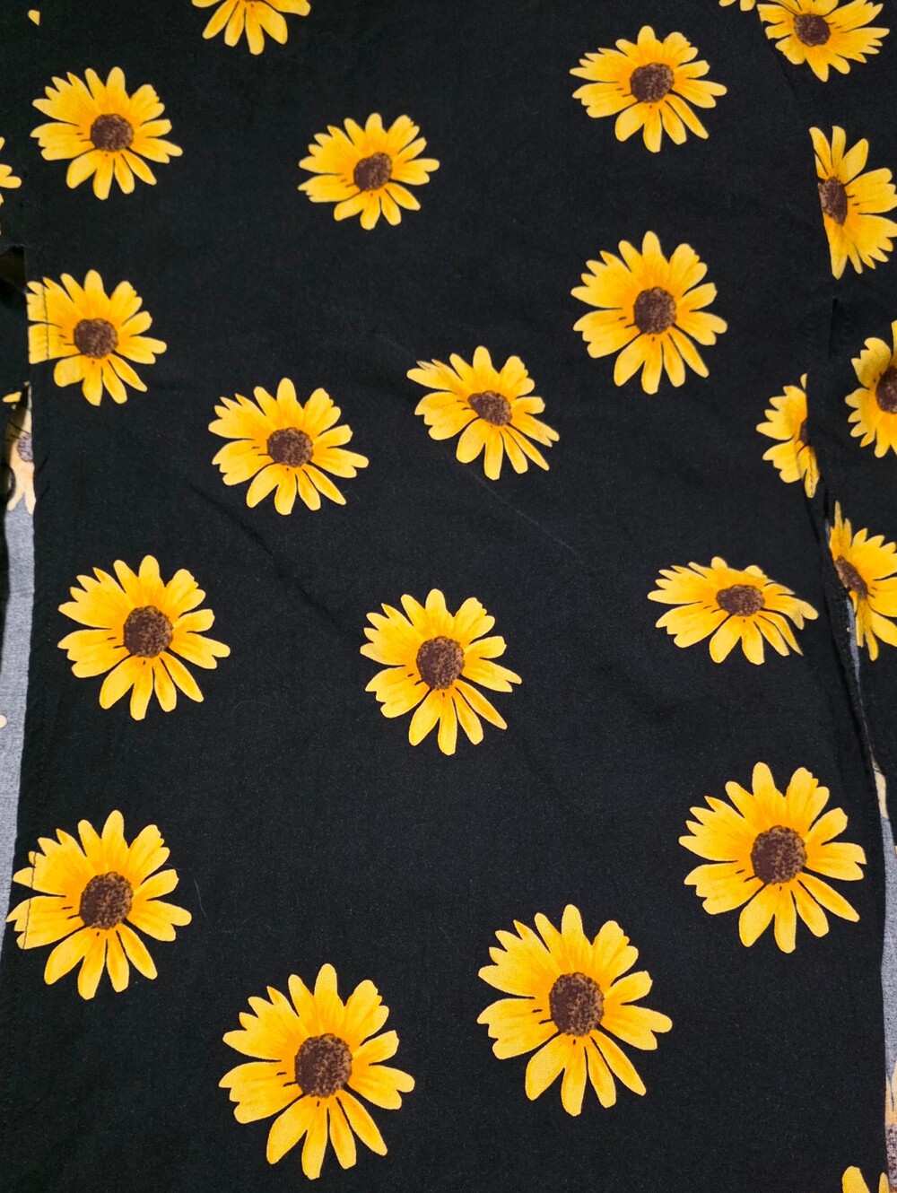 New Look Black Dress with Yellow Sunflower Print Elastic Waistband Size 1X - Picture 6 of 7
